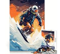 Snowboard Ski 1000 Piece Jigsaw Puzzles for Teenagers Jigsaw Clear Logic Toy Peaceful Time Perfect Cut Santa Wish List (38x52cm)