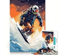 Snowboard Ski 1000 Pieces Jigsaws Adults Puzzles Gifts Mind Challenge Toy Easy Leisure Precise Cut (38x26cm)