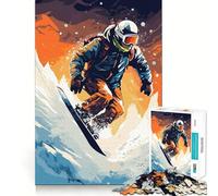 Snowboard Ski Jigsaw Puzzle 1000 Piece for Adults Mind Game Toy Peaceful Fun Neat Cut Art Collection Piece (50x75cm)