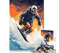 Snowboard Ski Jigsaw Puzzle 1000 Piece for Adults Mind Game Toy Peaceful Fun Neat Cut Art Collection Piece (50x75cm)