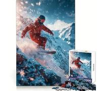 Snowboard Ski Skiing 1000 Pieces Jigsaw Puzzles for Adults Mind Exercise Toy Relax Time Precision Cut Stylish Gift (38x52cm)