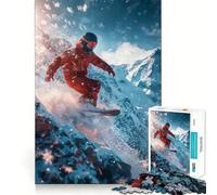 Snowboard Ski Skiing 1000 Pieces Jigsaw Puzzles for Adults Mind Exercise Toy Relax Time Precision Cut Stylish Gift (38x52cm)
