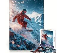 Snowboard Ski Skiing Jigsaw Puzzle for Teenagers 1000 Pieces Mind Game Toy Relaxed Mind Neat Cut (50x75cm)
