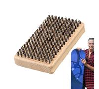 Snowboard Wax Tool- 12cm Wood Handle Cleaning Brush, Multi Purpose Ski Brush, Polishing Sanding Accessory, Ski Maintenance Toolwith Mixed Bristles for Waxing Cleaning and Finishing | Tuning Accessory