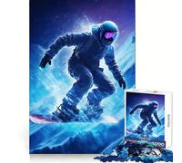 Snowboarder Action Snowy Mountain Jigsaw Puzzle for Adults 1000 Pieces Memory Boost Group Play Pattern Assembly Xmas Surprise (38x52cm)