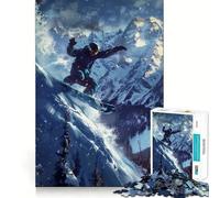 Snowboarder in Mountain Range 1000 Pieces Jigsaws Adults Puzzles Gifts Mind Challenge Toy Easy Leisure Precise Cut (38x26cm)