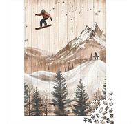 Snowboarder Mid-air 1000-Piece Recycled Cardboard Winter Mountain Scene Puzzle, Educational Decompression, Personalised Gift, Wall Decor & Family Holidays 52x38cm/1000pcs