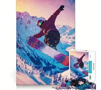 Snowboarder Mid-air Mountain Jigsaw Puzzles 1000 Pieces for Teenagers Logic Game Warm Time Precise Cut Art Collection Piece (38x26cm)