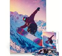Snowboarder Mountain Landscape Hard Jigsaw Puzzle for Adults 1000 Pieces Improve Memory Relaxed Mind Sharp Edge Stylish Gift (50x75cm)