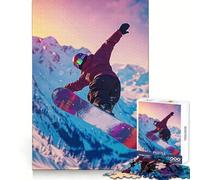 Snowboarder Mountain Landscape Jigsaw 1000 Pieces for Teenagers Strengthen Memory Calm Relax Smooth Edge Amazing Present (38x52cm)
