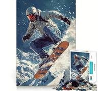 Snowboarder Mountain Slope 1000 Piece Jigsaw Puzzles for Teenagers Jigsaw Brain Workout Toy Group Play Art Assembly Classic Gift (38x52cm)