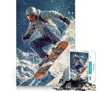 Snowboarder Mountain Slope Jigsaw 1000 Pieces for Teenagers Strengthen Memory Calm Relax Smooth Edge Amazing Present (50x75cm)