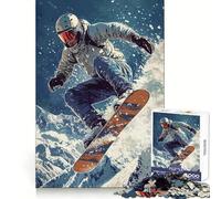 Snowboarder Mountain Slope Puzzles for Adults 1000 Puzzles Strengthen Memory Anxiety Relief Smooth Edge Warm Surprise (38x26cm)