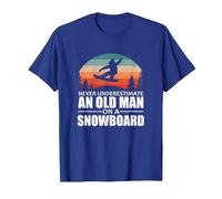 Snowboarder Never Underestimate an Old Man On A Snowboard T-Shirt, Men, Royal Blue, 3X-Large