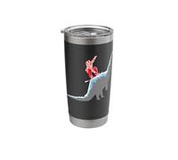 Snowboarder Snowboarding Mountain Snowboard Dinosaur Sports Stainless Steel Insulated Tumbler