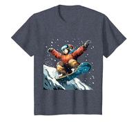 Snowboarding Animals- Sloth on a Snowboard Snowboarding T-Shirt, Youth, Heather Blue, 2T