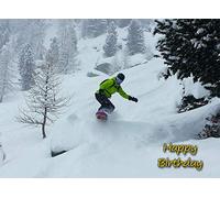 Snowboarding Birthday Card