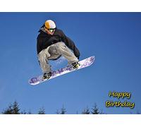 Snowboarding Birthday Card