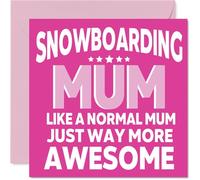 Snowboarding Birthday Card for Mum - Awesome Mum Sports - Happy Birthday Card for Women, 145mm Female Greeting Cards