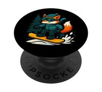 Snowboarding Fox Snow Much Sass Winter Sports PopSockets Adhesive PopGrip