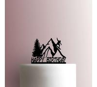 Snowboarding Happy Birthday Acrylic Cake Topper 3mm Thick Premium Laser Cut Cake Decoration for Birthday, Wedding, Baby Shower & Party Cakes Durable Reusable