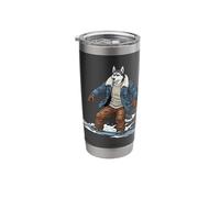 Snowboarding Husky in Jacket and Knit Winter Ride Stainless Steel Insulated Tumbler