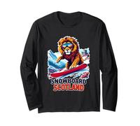 Snowboarding Lion Adventure in Scotland Long Sleeve T-Shirt