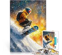 Snowboarding Passion Oil Paintingteenagers 1000 Pieces Puzzle Interesting Stress Reduction deal as gifts for the whole family 38x26cm
