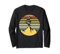 Snowboarding Retro Sunset Freestyle Mountain Snowboard Long Sleeve T-Shirt