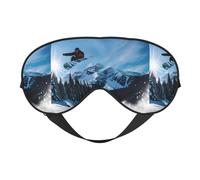 Snowboarding Reversible Eye Mask Double Sided Blackout Mask Adjustable Soft Sleep Travel Nap Cover