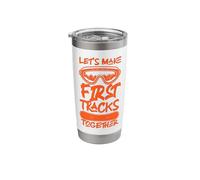 Snowboarding Snowboard Goggles Let's Make First Tracks Stainless Steel Insulated Tumbler