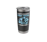 Snowboarding Snowboard Vintage Let's Make First Tracks Stainless Steel Insulated Tumbler