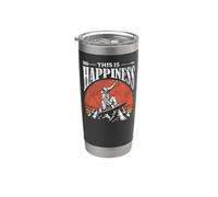 Snowboarding Snowboard Vintage Retro This is Happiness Stainless Steel Insulated Tumbler