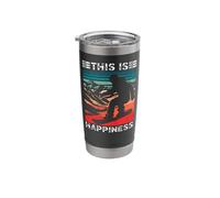 Snowboarding Snowboard Vintage Retro This is Happiness Stainless Steel Insulated Tumbler