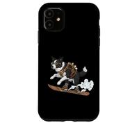 Snowboarding Steampunk Dog Border Collie Rider Case for iPhone 11