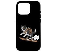 Snowboarding Steampunk Dog Border Collie Rider Case for iPhone 16 Pro