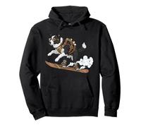 Snowboarding Steampunk Dog Border Collie Rider Pullover Hoodie