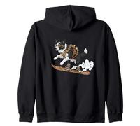 Snowboarding Steampunk Dog Border Collie Rider Zip Hoodie