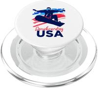 Snowboarding USA Support the Team Snowboard USA Flag PopSockets PopGrip for MagSafe