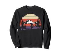 Snowboarding Vintage Sunset Mountain Forest Snowboard Sweatshirt