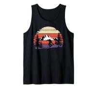Snowboarding Vintage Sunset Mountain Forest Snowboard Tank Top