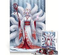 Snowbound Spirit of The Kitsune Queen Hard Jigsaw Puzzle for Adults 1000 Pieces Mind Puzzle Calm Relax Art Assembly (50x75cm)