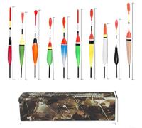 Snowchecking 10/20 PCS Balsa Wood Fishing Floats, High Visibility Red Indicators,for Sea and Freshwater Fishing Tackle, Sensitive Bite Detection(10 Pieces)