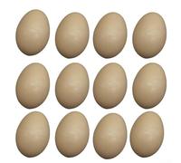 snowchecking 12-Pack Twelve Painted Eggs For Home Decoration, Crafts, Role Playing Games, And Photo Props With Realistic Appearance(White)