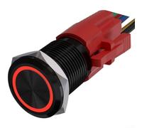 Snowchecking 12V Metal Momentary Push Button Switch 22Mm With LED Light Self Reset Suitable For Control Panels And Vehicle Modifications(Red)
