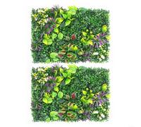 Snowchecking 2 Pack Artificial Hedges Panels Artificial Plant Wall Panels Green Hedge Screen Privacy Fence Cover for Garden Home Outdoor Indoor 60X40cm(C)