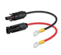 snowchecking 2Pcs Solar PV Waterproof Connector Cable O-Ring To Solar Cable 10AWG 30A 1500V DC Extension Cord To Terminal(50cm)