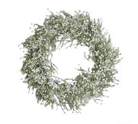 Snowchecking 40Cm Decorative Floral Wall Garland Front Door Hanging Ornament White Artificial Flower Wreath Home Decor