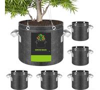 snowchecking 5pcs Fabric Plant Grow Bags, Thickened Breathable Nonwoven Growbag Planter- Container for Potato Tomato Chili Strawberry Vegetable Seed- Outdoor(5Gal)