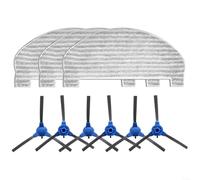 Snowchecking 6 Pack Side Brushes and 3 Mop Cloths Compatible,with for EUFY for ROBOVAC for G40 and Hybrid+, Replacement Parts,for Deep Cleaning Corners and Edges